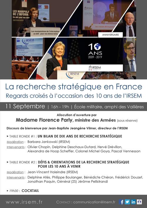 2019 09 11 Affiche 10 ans IRSEM